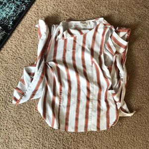 NWOT! Miss. Selfridge White and Amber Striped Top